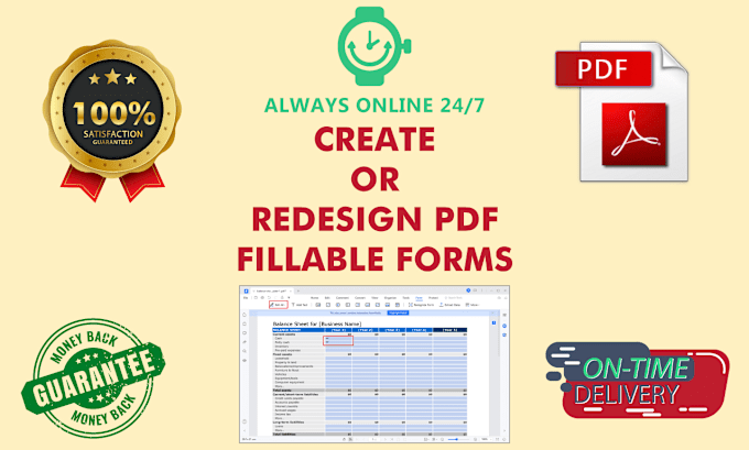 Gig Preview - Create or redesign pdf fillable forms