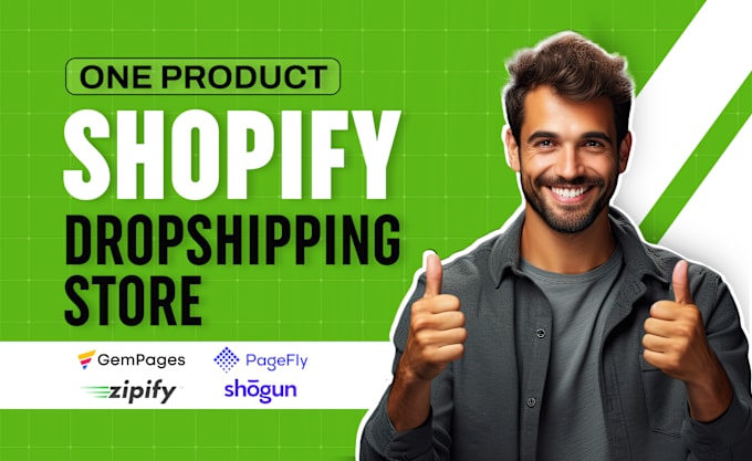 Gig Preview - Design shopify landing page, one product shopify dropshipping store design