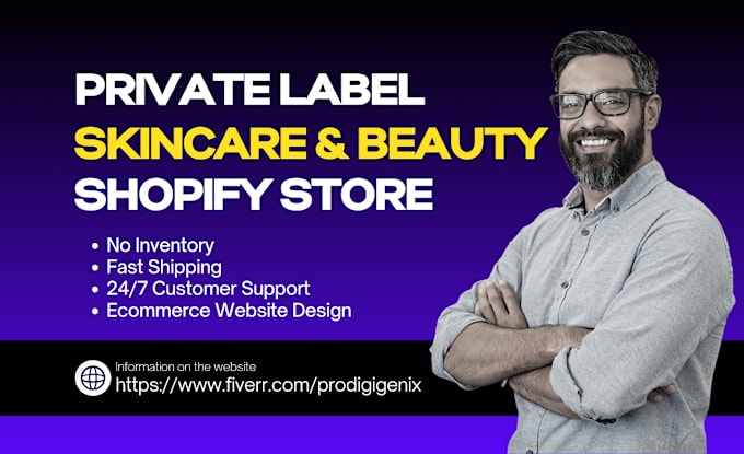 Gig Preview - Create automated private label beauty and skincare shopify website store design