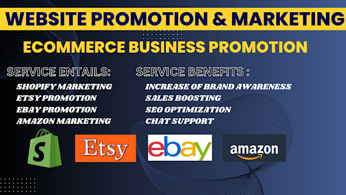 Gig Preview - Do sales boosting shopify marketing, etsy promotion, ebay and amazon marketing