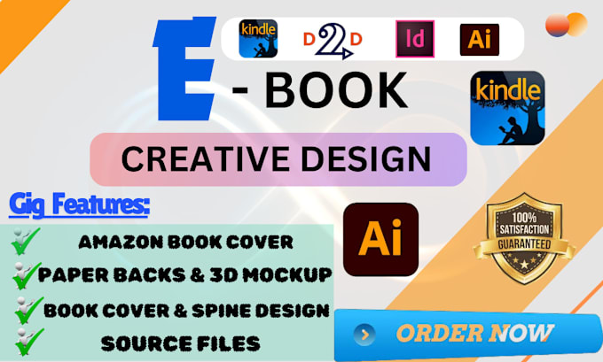 Gig Preview - Design book cover, ebook cover, amazon KDP cover with 3d mockup