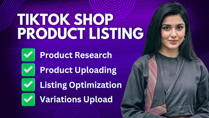 Gig Preview - Do tiktok shop product listing and affiliate marketing