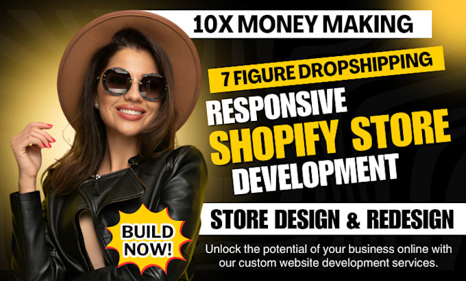 Gig Preview - Build profitable shopify dropshipping store shopify website with winning product