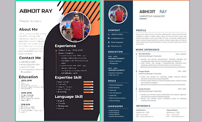 Gig Preview - Professional resume or CV design  in 2 hour