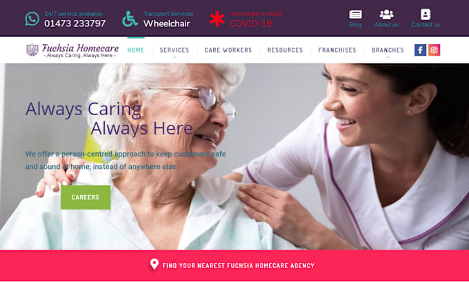 Gig Preview - Design home care health care website senior elderly care medicare landing page