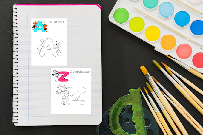 Gig Preview - Create abc kids activity alphabet coloring books