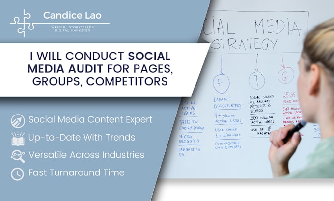 Gig Preview - Conduct a social media audit for pages, groups, competitors