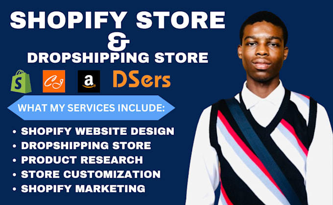 Gig Preview - Do shopify website development shopify design and redesign shopify dropshipping