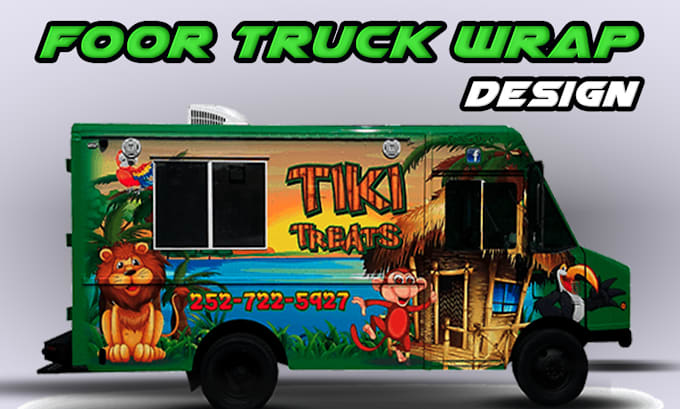 Gig Preview - Make custom food truck, truck wrap, food trailer, or food truck wrap design