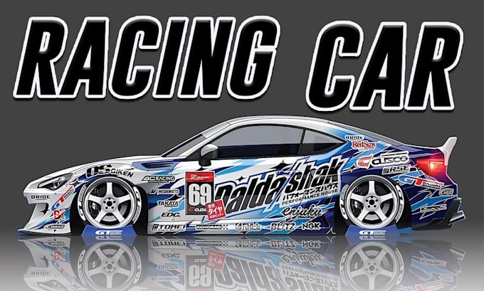 Gig Preview - Make creative racing car wrap, livery car wrap, rally car wrap, vehicle wrap