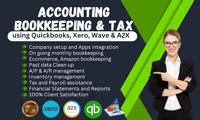 Gig Preview - Do quickbooks, xero bookkeeping with setup, clean up, reconciliation and payroll