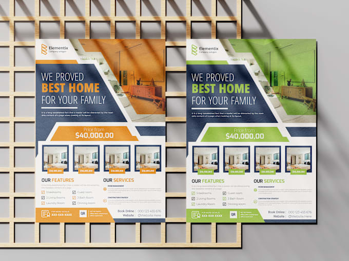 Gig Preview - Create a flyer or brochure for real estate that sells home services