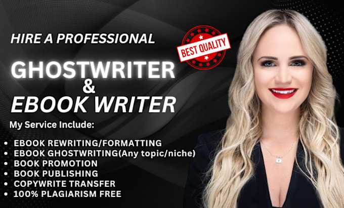 Gig Preview - Be your fiction ghostwriter, ebook ghostwriter, amazon kdp, rewrite,ebook writer