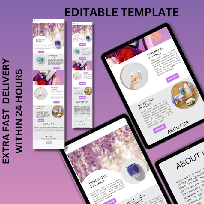 Bestseller - design editable newsletter template with klaviyo, mailchimp