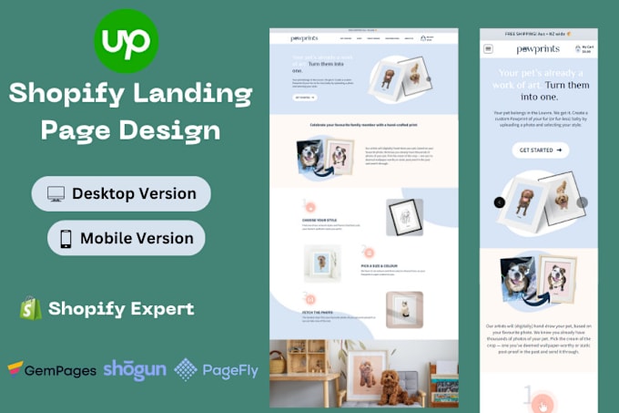 Gig Preview - Design shopify product landing page by pagefly