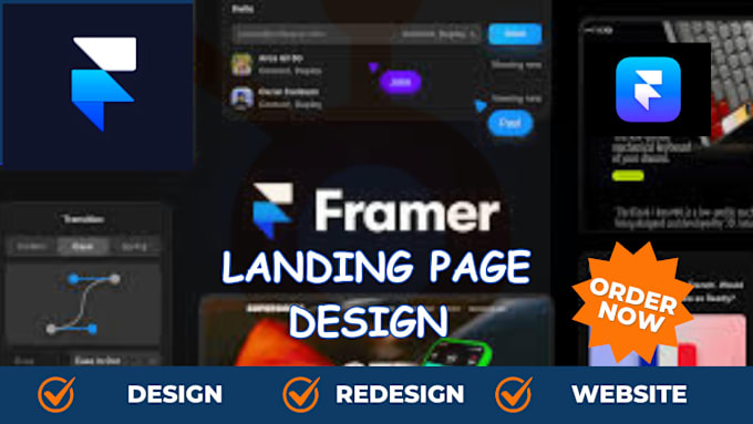 Gig Preview - Design responsive framer website, figma to framer conversion framer landing page