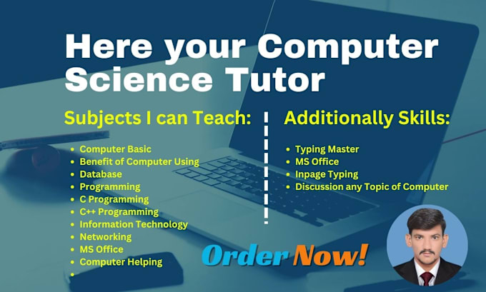 Gig Preview - Online computer science tutor basic to advance study of computing with practical