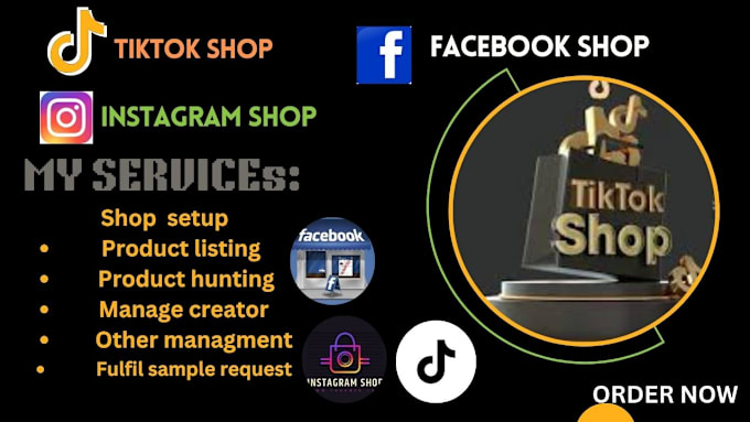 Bestseller - setup tiktok shop instagram shop  facebook shop and integrate with shopify