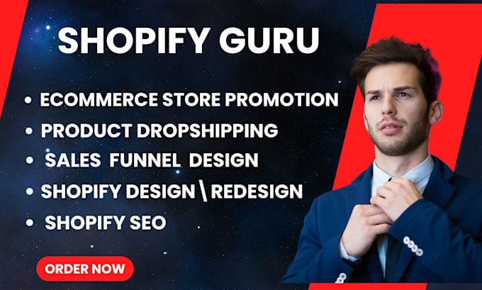 Gig Preview - Design redesign shopify store shopify dropshipping store shopify SEO