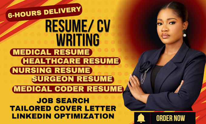 Gig Preview - Write resume for medical, healthcare, nursing practitioner, student, and eras cv