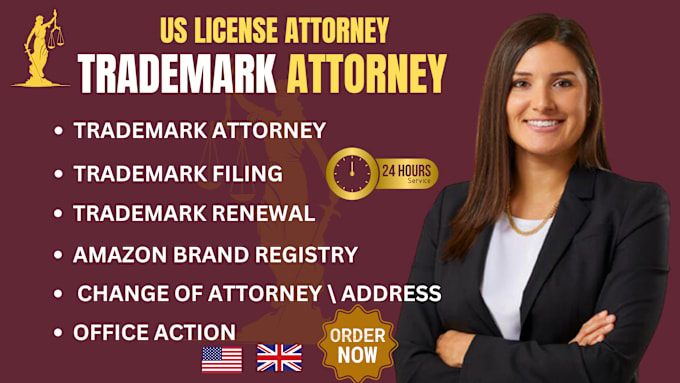 Bestseller - be your US trademark attorney for trademark filing renewal office action uspto