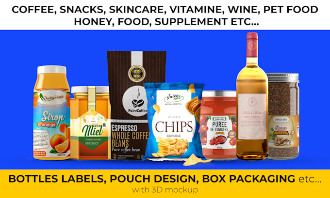 Gig Preview - Design an effective label for your bottles, pouch and box