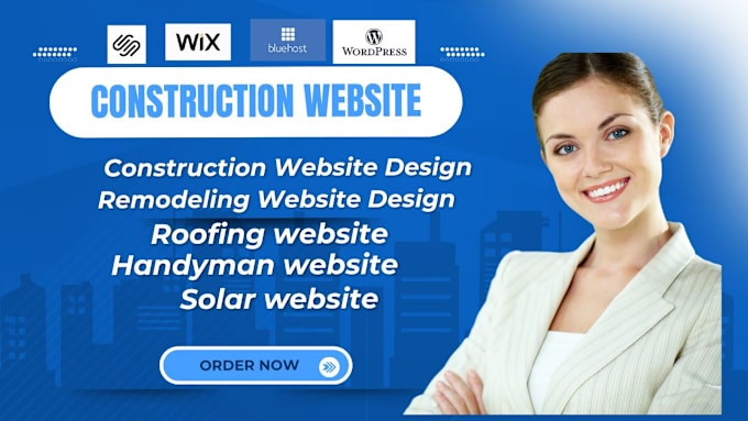 Gig Preview - Construction website, remodeling website, roofing website on wordpress bluehost