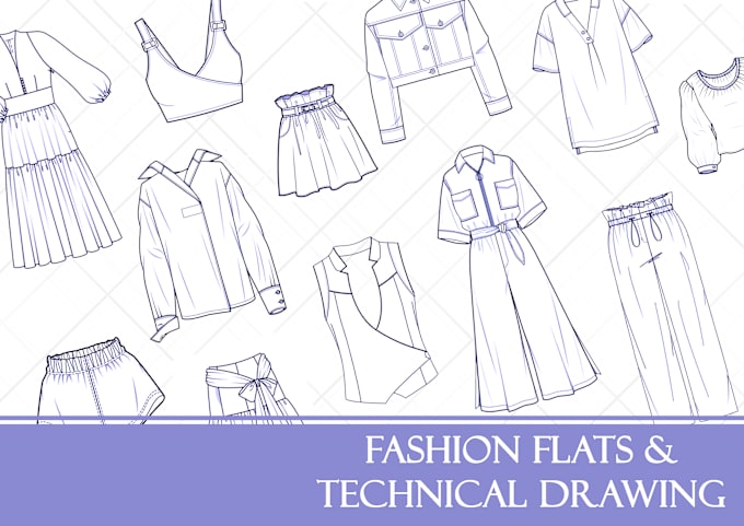 Gig Preview - Do fashion illustrations and technical drawings