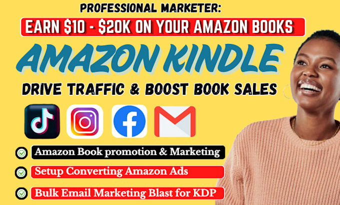 Gig Preview - Amazon book promotion kindle book promotion and ebook marketing children book