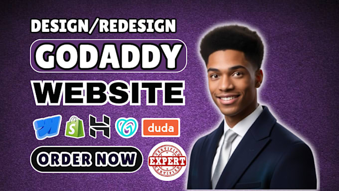 Gig Preview - Design godaddy website redesign godaddy, godaddy website design godaddy redesign