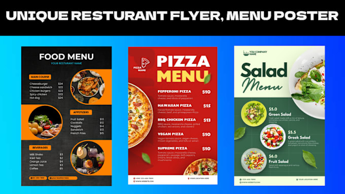 Gig Preview - Do food flyer,poster, food menu, restaurant menu card design