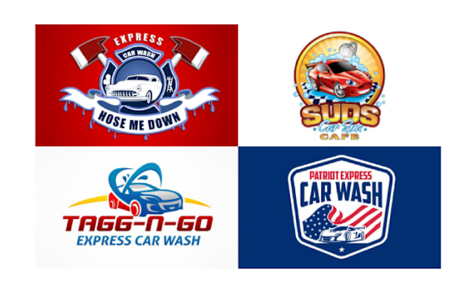 Gig Preview - Do automotive car wash cleaning service business logo design