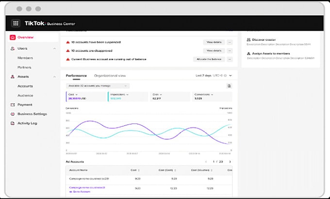 Gig Preview - Create worldwide targeting tiktok agency account and tiktok ads account