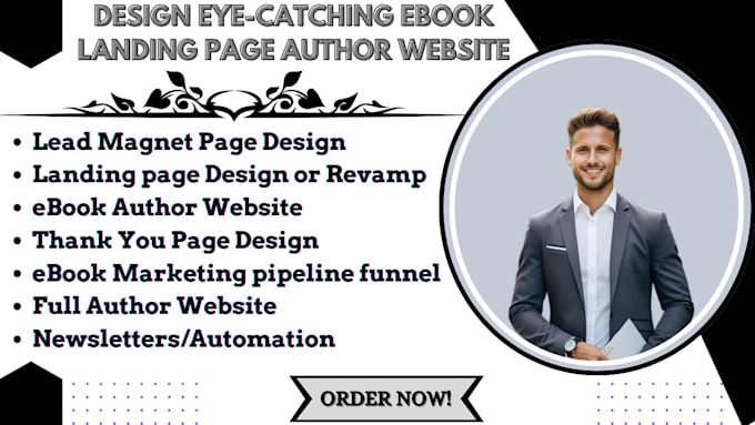 Gig Preview - Design ebook landing page, author website, ebook marketing sales funnel