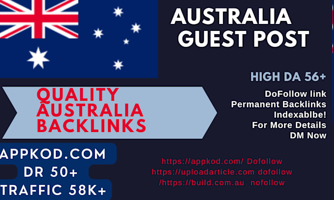 Gig Preview - Provide australia guest post on high quality websites