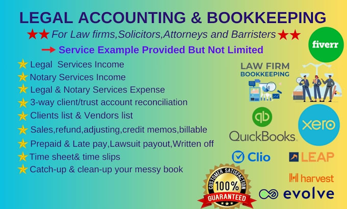 Gig Preview - Do legal bookkeeping  for law firm,solicitors attorneys and barristers