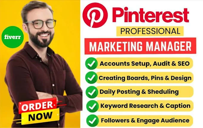 Gig Preview - Setup, manage and grow your pinterest marketing for business and blog