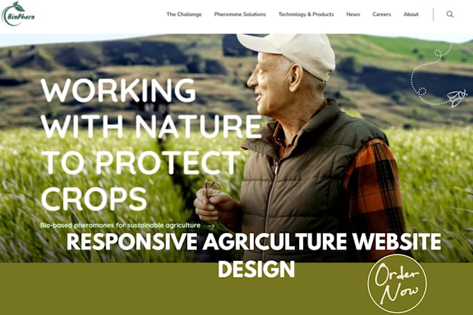 Gig Preview - Create, design farmer, agriculture, gardening, fish farm, farming website