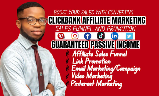 Gig Preview - Do sales funnel for clickbank affiliate marketing or pinterest marketing