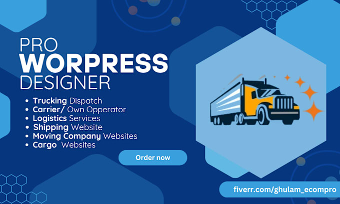 Gig Preview - Create logistics, trucking, dispatch, freight, moving company website