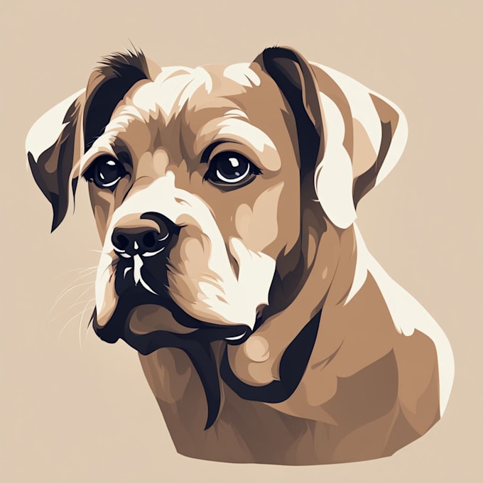 Gig Preview - Do vector illustration dog cat animal pet cartoon portrait