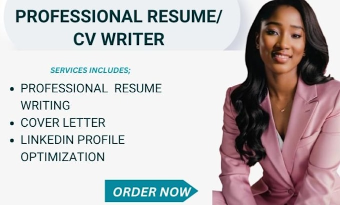 Gig Preview - Write a well acceptable cv, resume and cover letter