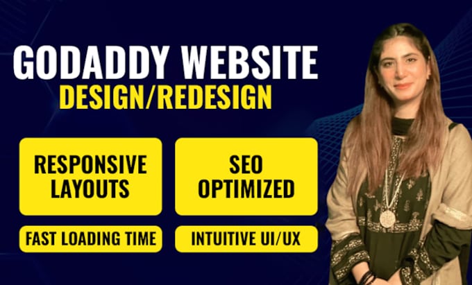 Gig Preview - Develop design redesign create complete godaddy website and domain hosting