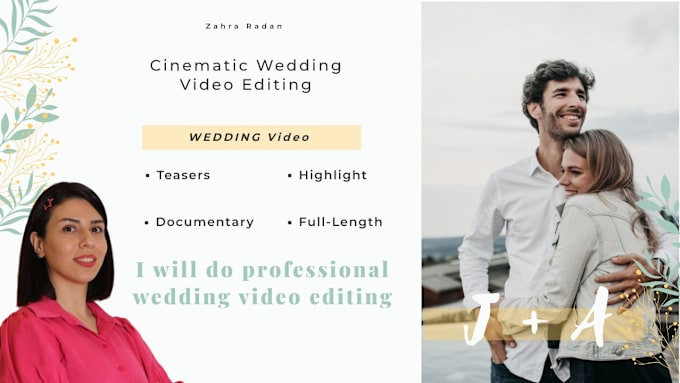 Gig Preview - Do cinematic wedding video editing professionally