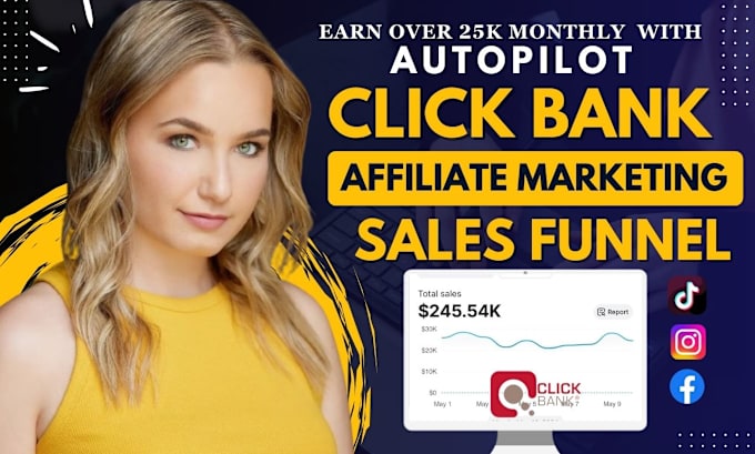 Gig Preview - Do clickbank affiliate marketing sales funnel clickbank affiliate link promotion