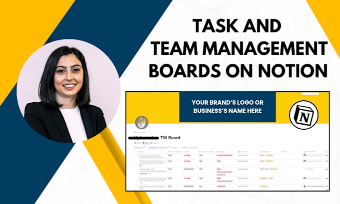 Gig Preview - Build a task management board for your business and team on notion