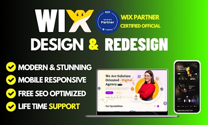 Gig Preview - Wix website design, wix website redesign, redesign wix website, wix ecommerce