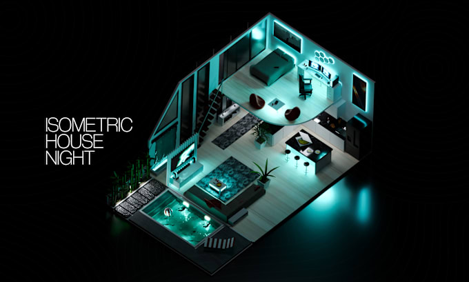 Gig Preview - Design amazing 3d isometric room and place