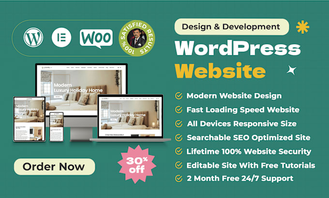 Gig Preview - Design and develop a wordpress website or revamp an existing website