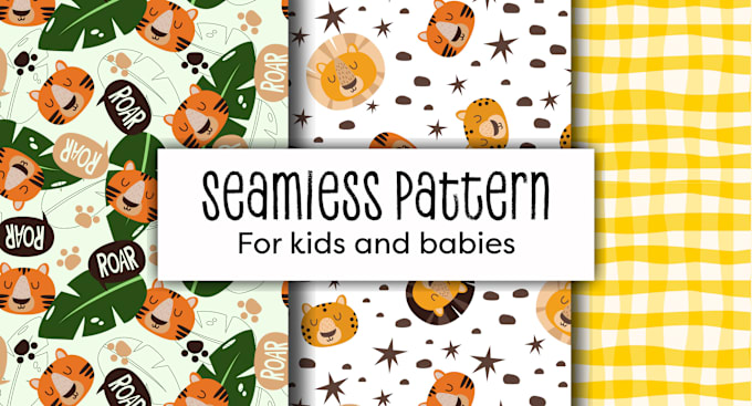 Gig Preview - Do create a seamless pattern for kids and baby products